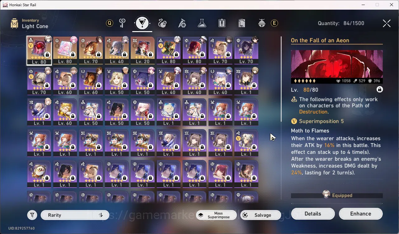 Honkai Star Rail Accounts ASIA TL65 | Cyrene+S, Fugue+S, Fu Xuan E1 | Firefl image 8