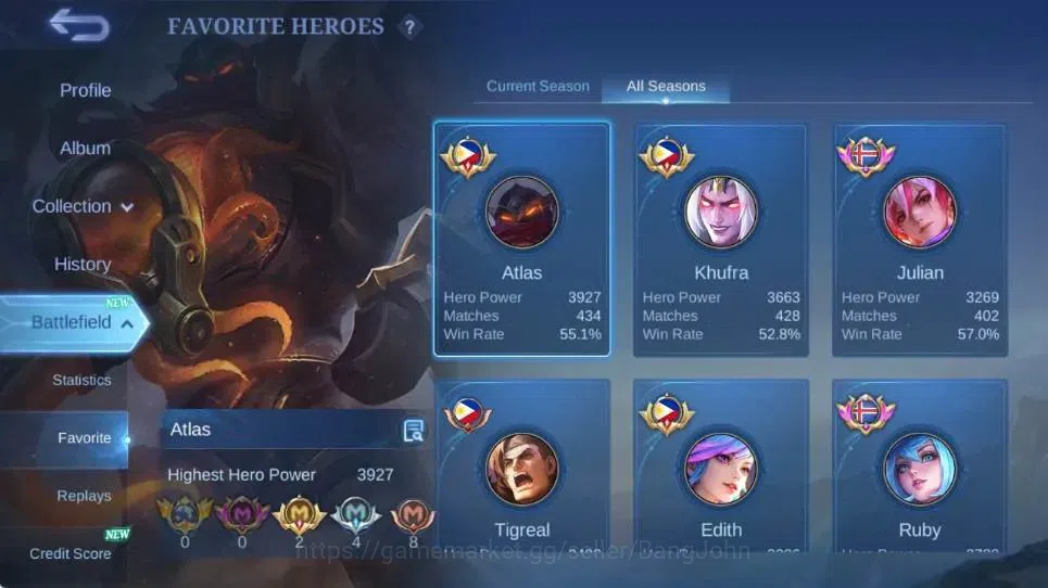 Mobile Legends: Bang Bang Accounts Global|Hero 132|Skin 262|Renowned|Collector Natali image 15