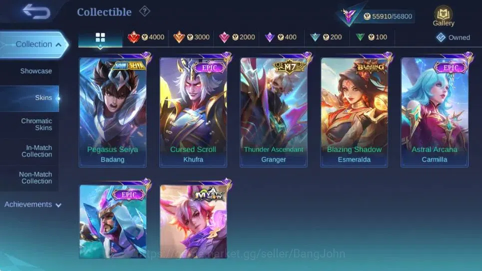 Mobile Legends: Bang Bang Accounts Global|Hero 132|Skin 262|Renowned|Collector Natali image 6