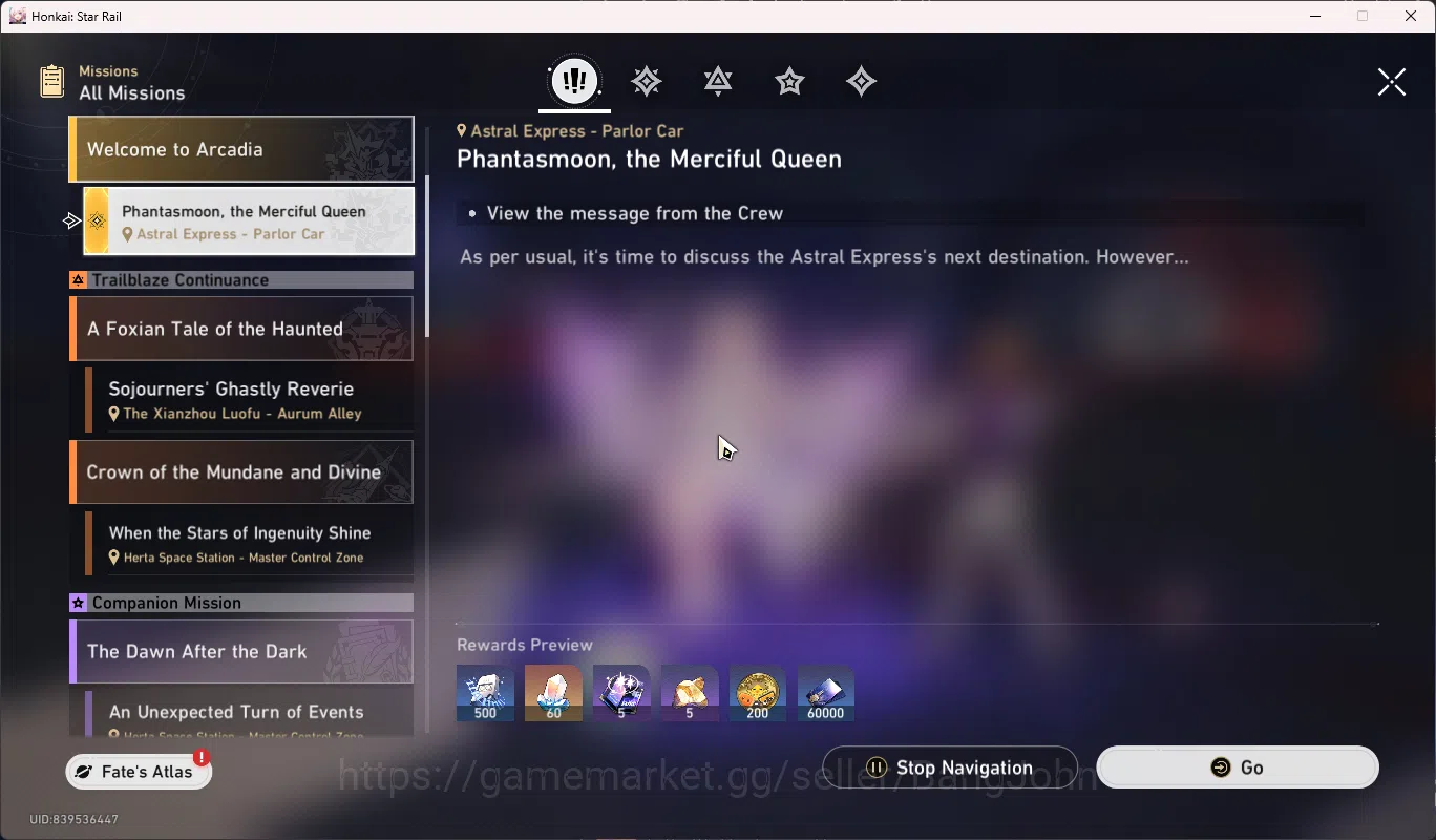 Honkai Star Rail Accounts Others ASIA | TL 68 | Phainon + Sign | Cerydra | Cyrene E1 | DanhengPT | Archer | Ruan Mei | Welt 8