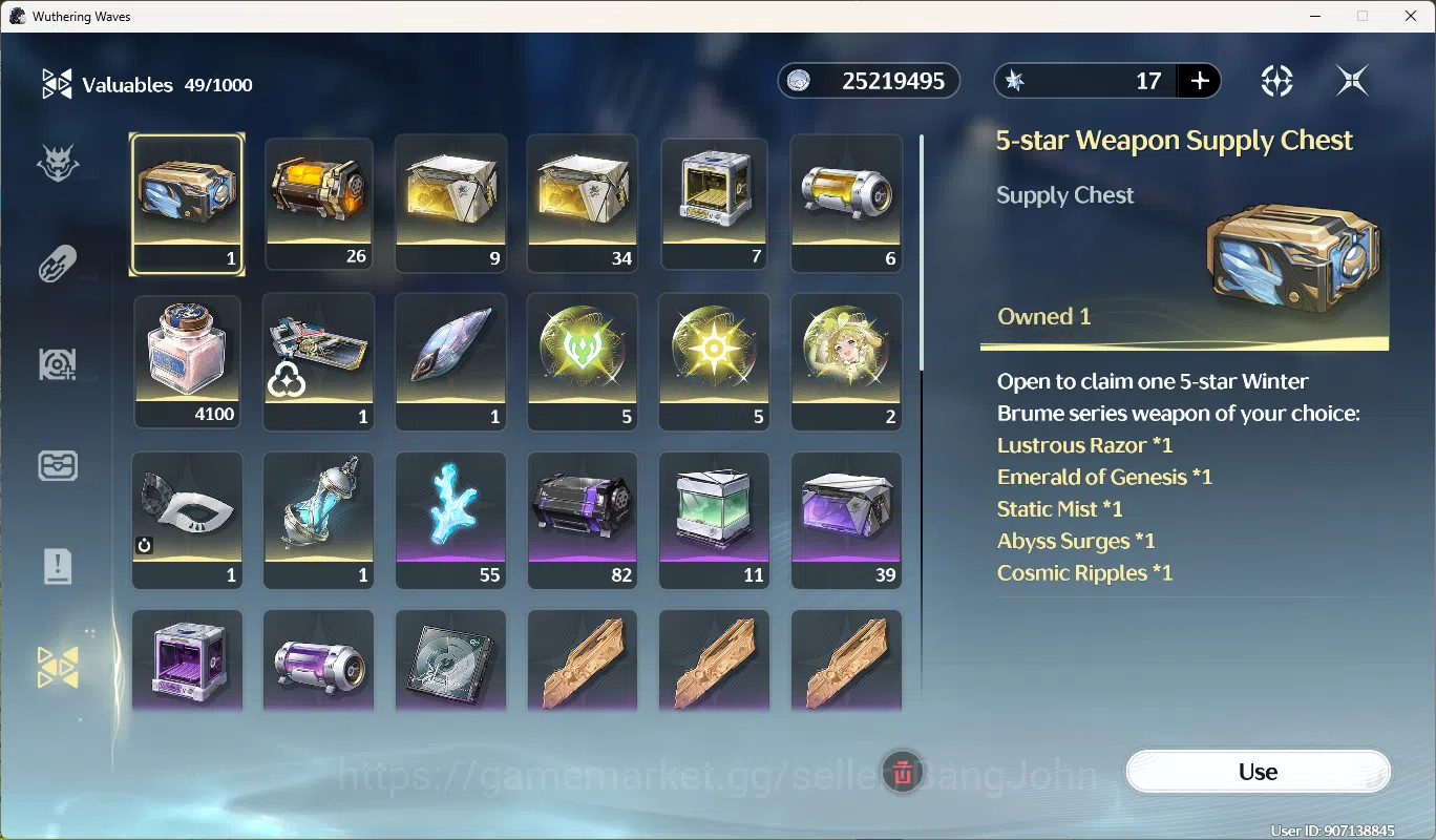 Wuthering Waves Accounts Others SEA|UL 49|Rank 4|5 Char Limited [Iuno,Mornye,Hiyuki]+Sign,Augusta,Rebecca |Mc Female 10