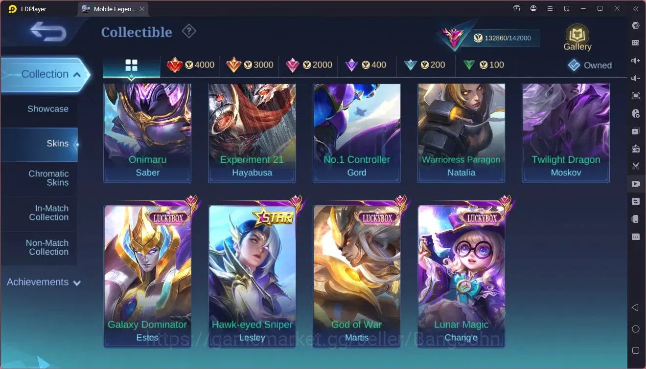 Mobile Legends: Bang Bang Accounts Global|Hero 131|Skin 455|Exalted|Legend Franco|Aby image 11