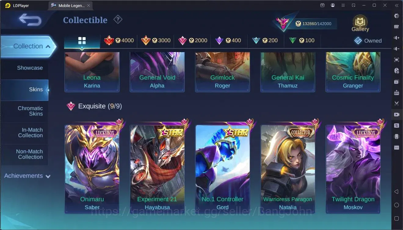 Mobile Legends: Bang Bang Accounts Global|Hero 131|Skin 455|Exalted|Legend Franco|Aby image 12