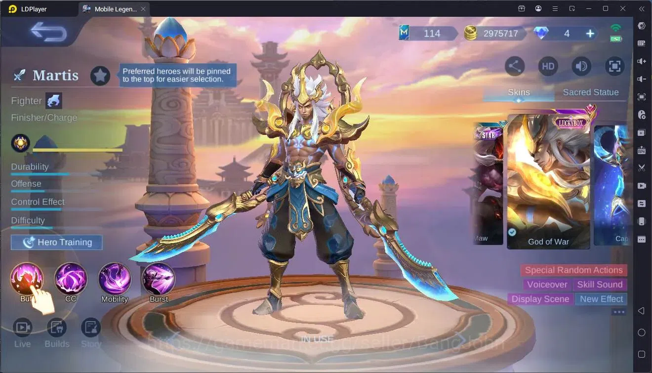 Mobile Legends: Bang Bang Accounts Global|Hero 131|Skin 455|Exalted|Legend Franco|Aby image 3