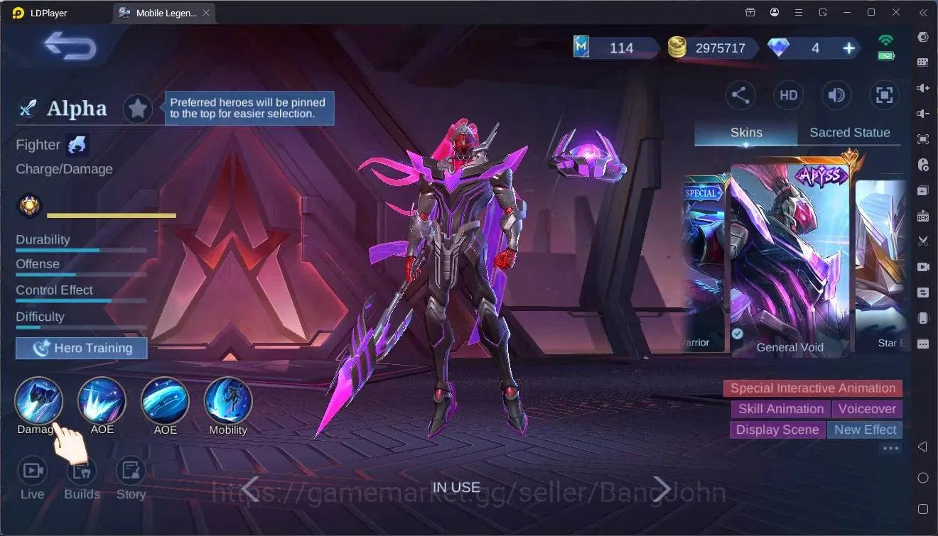 Mobile Legends: Bang Bang Accounts Global|Hero 131|Skin 455|Exalted|Legend Franco|Aby image 5
