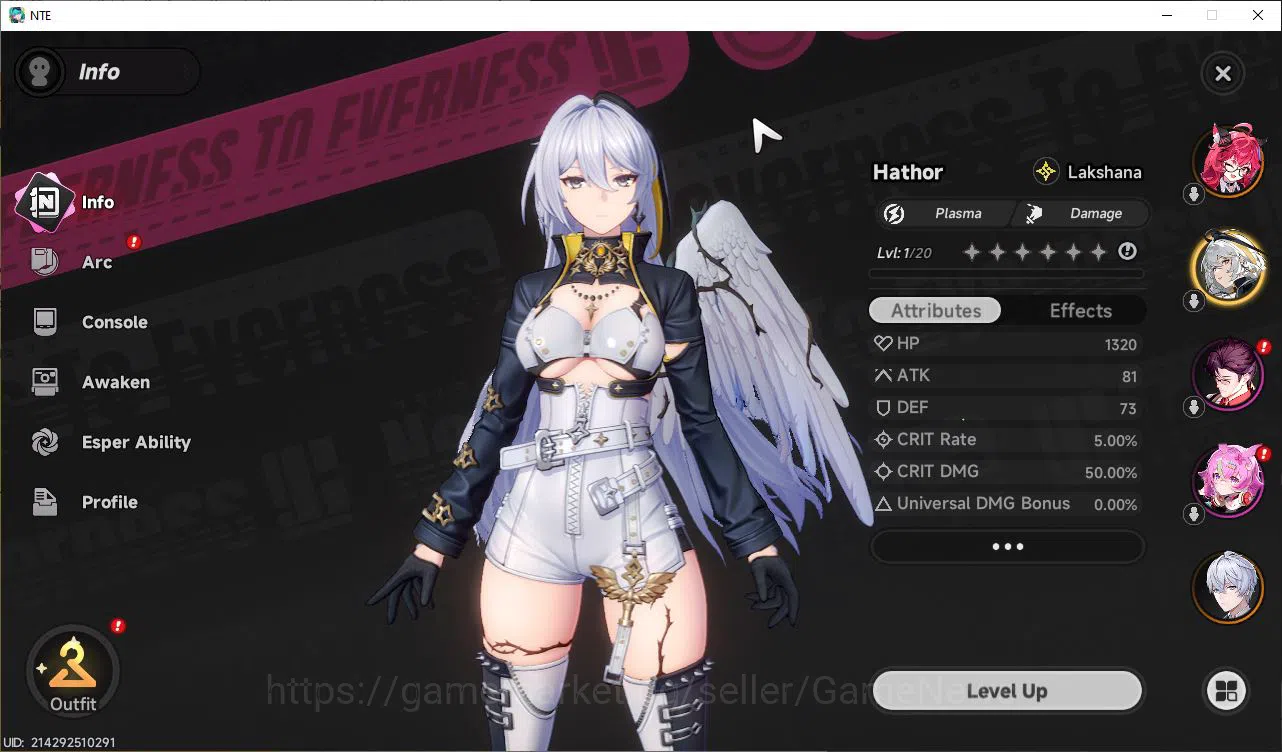 Neverness to Everness Accounts GLOBAL NA |HL 3| 2 SSR Limited Nanally, Hathor |5  image 2