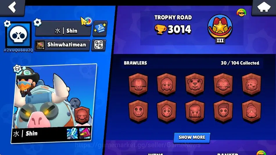 Brawl Stars Accounts 3014 Trophy|8604 Bling|30 Brawlers 2 Max [Bibi,Edg image 2