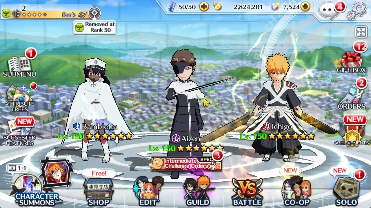 Bleach: Brave Souls Accounts Starter Global|52K BP+7K Orb|Fresh Story|Aizen,Rukia,Ichigo TYBW26|Bambietta TYBW24|Tensa 1