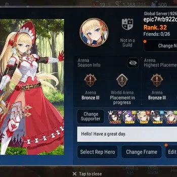 Epic Seven Accounts High-End Global Unverif|6ML(Zio, LQC, Arby Etc.)|(E.A.Fumyr+Art,Sharun)|PoH ON|SS 500|Stove(ES839Z)