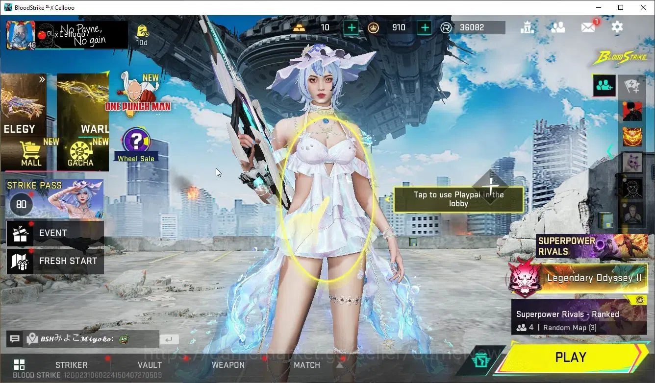 Blood Strike Accounts Collab Skin Asia|Collab Tokyo Revenge(FN2000,MCX),OPM SKS|7 1