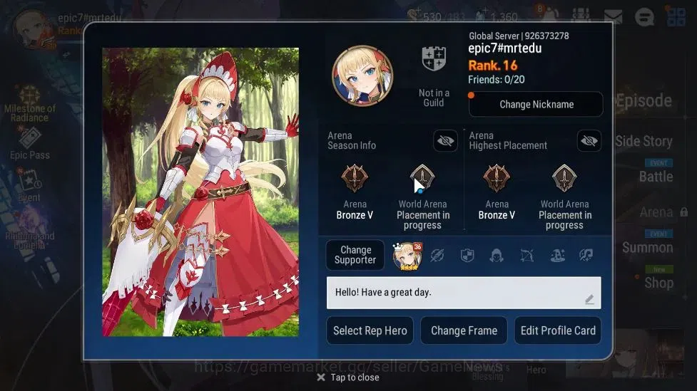 Epic Seven Accounts GLOBAL Unverif|New Era| 2 ML (Rhiana N Luciel,Judg image 2