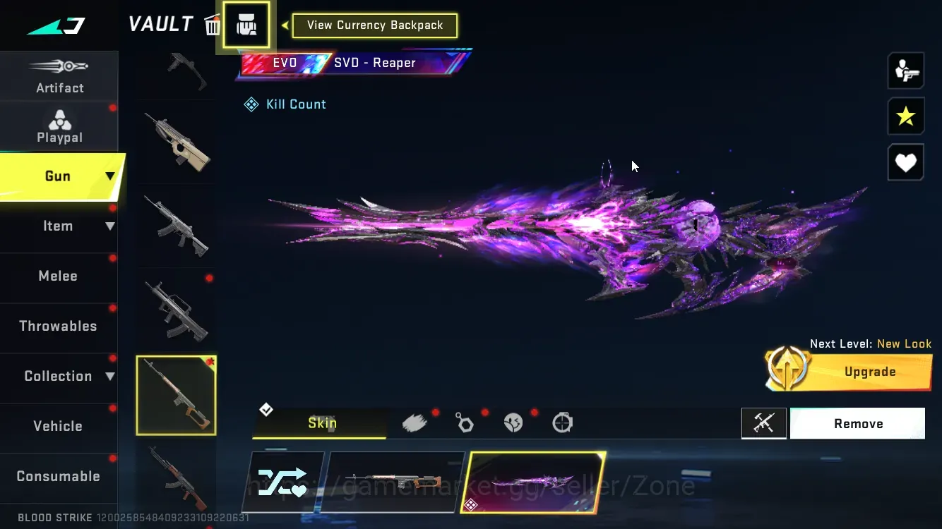 Blood Strike Accounts Others ASIA|1 EVO: SVD-Reaper Lv2|1 AOT: M4A1|1 OPM Parachute|2 ULTRA GUNS|5 LEGENDARY 1