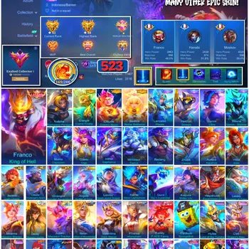 Mobile Legends: Bang Bang Collector #3866 523 Skins | Legend Franco | Collector Natali image 1