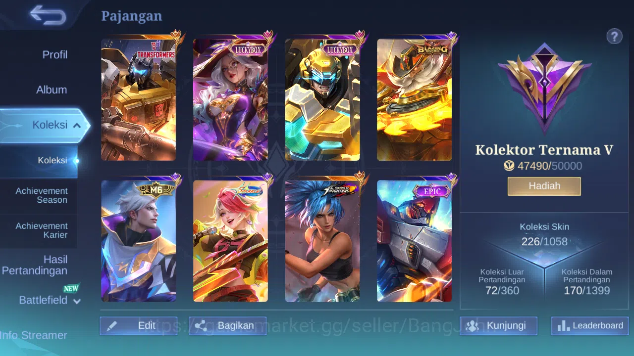 Mobile Legends: Bang Bang Accounts Hero 131 | skin 226 | kof karina | transformers ro image 2