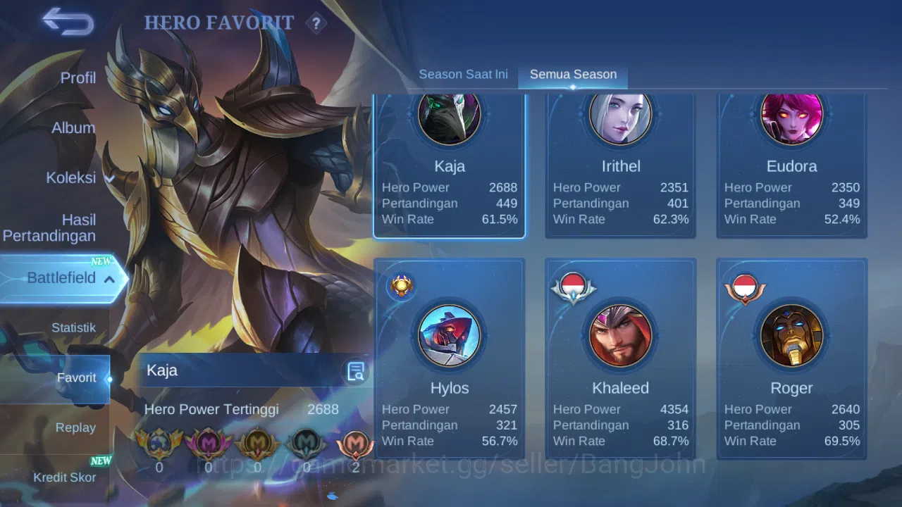 Mobile Legends: Bang Bang Accounts Hero 131 | skin 226 | kof karina | transformers ro image 4