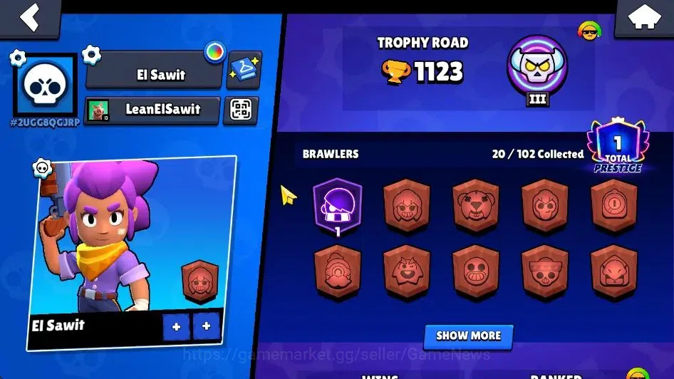 Brawl Stars Accounts 1123 Trophy|13,9K Bling| 20 Brawlers 1 Max Lvl [Ed image 2