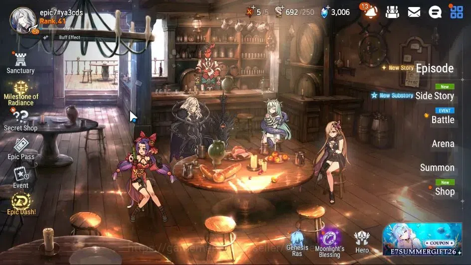 Epic Seven Accounts High-End Global UnVerif|New Era|4 ML(Rhianna & Lucia,Belian,etc)+Estelle,Setsuka,AB Fumyr,etc|1,1k 1