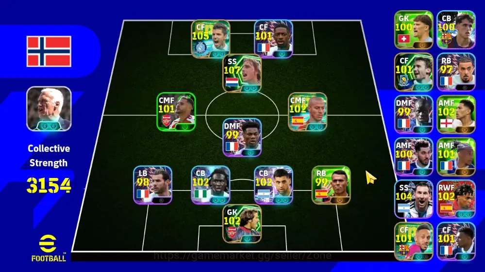 eFootball Accounts Legends & Iconic Players Mobile|PW 3154|Epic Cruyff, Aguero, Thiago, Seaman,Shevchenko, Showtime 1