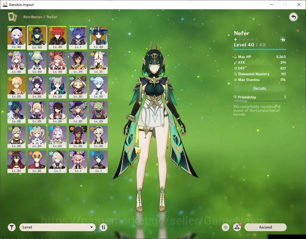 Genshin Impact Accounts ASIA|AR 29|2 Limited+ 1(*5Weap)|Nefer,Wanderer|Los image 3