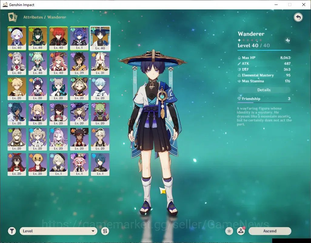 Genshin Impact Accounts ASIA|AR 29|2 Limited+ 1(*5Weap)|Nefer,Wanderer|Los image 4