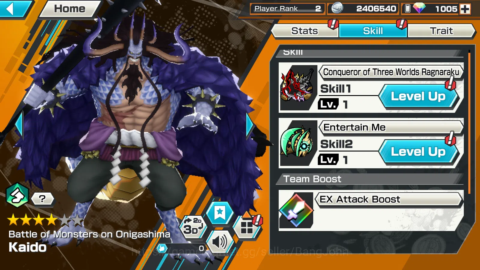 One Piece Bounty Rush Accounts Global |3EX | RD 1005 |Bomo Kaido,5elders Nusjuro, image 3