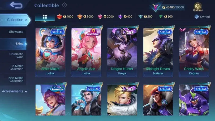 Mobile Legends: Bang Bang Accounts Collector Global|Skin 230|Renowned|Sanrio Floryn,Collector Valir,PACE Fanny,Blazing 11