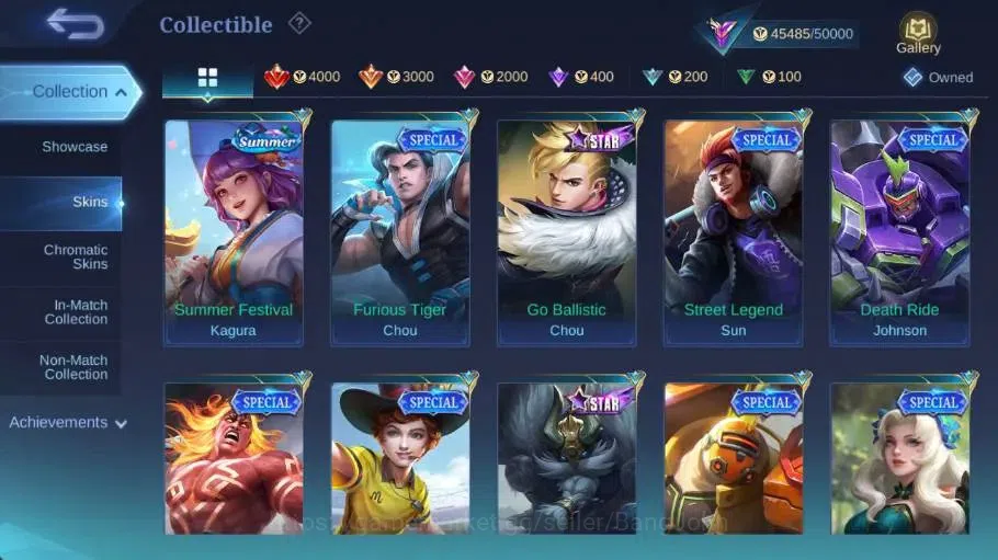 Mobile Legends: Bang Bang Accounts Collector Global|Skin 230|Renowned|Sanrio Floryn,Collector Valir,PACE Fanny,Blazing 12