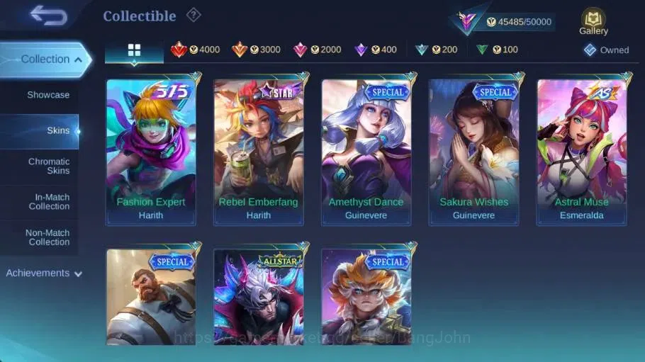 Mobile Legends: Bang Bang Accounts Collector Global|Skin 230|Renowned|Sanrio Floryn,Collector Valir,PACE Fanny,Blazing 16