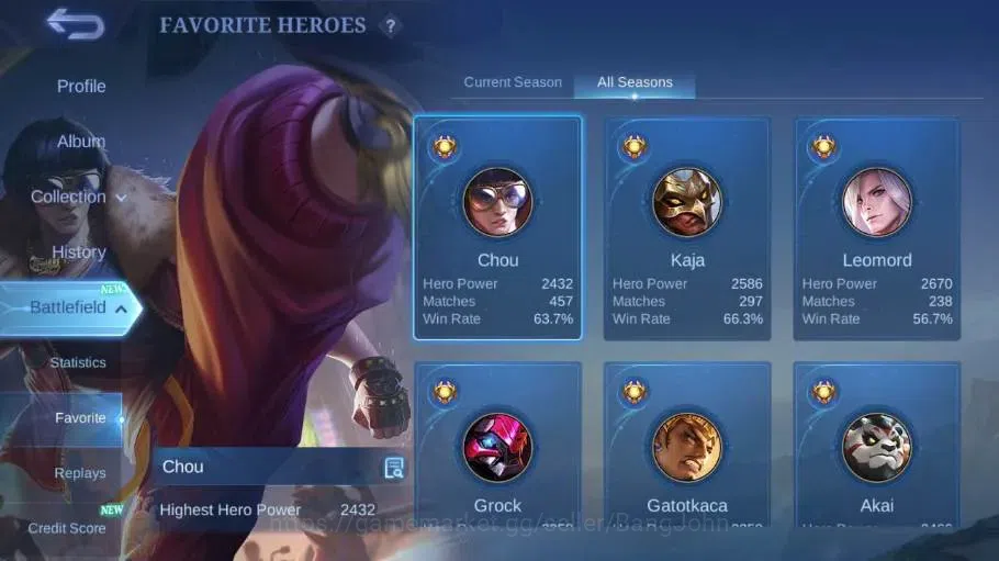 Mobile Legends: Bang Bang Accounts Collector Global|Skin 230|Renowned|Sanrio Floryn,Collector Valir,PACE Fanny,Blazing 4