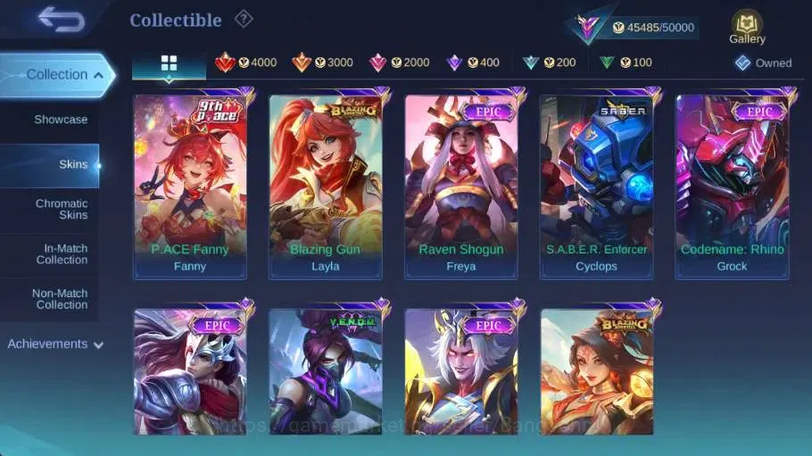 Mobile Legends: Bang Bang Accounts Collector Global|Skin 230|Renowned|Sanrio Floryn,Collector Valir,PACE Fanny,Blazing 7