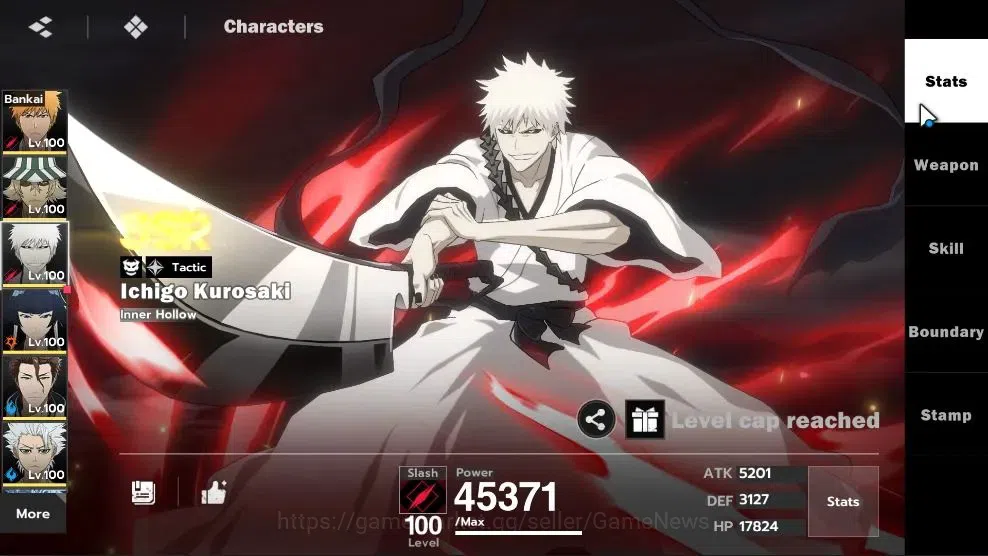 BLEACH: Soul Resonance Accounts NUVERSE SEA|Lv75|12 SSR|8 10
