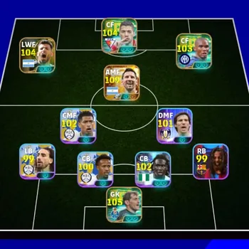 eFootball Accounts High-End Messi 109| Casillas 105| Aguero 104| Suarez 104| Eto 103| Reus 103| Cantona 102| Aubameyang 102