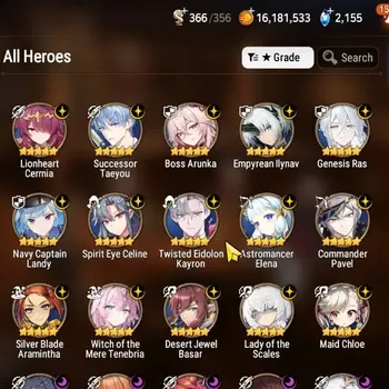Epic Seven Accounts High-End ASIA Verif|31 ML(LOT Scales,BArunka,Zio,Harsetti,Salome,G Ras,AB