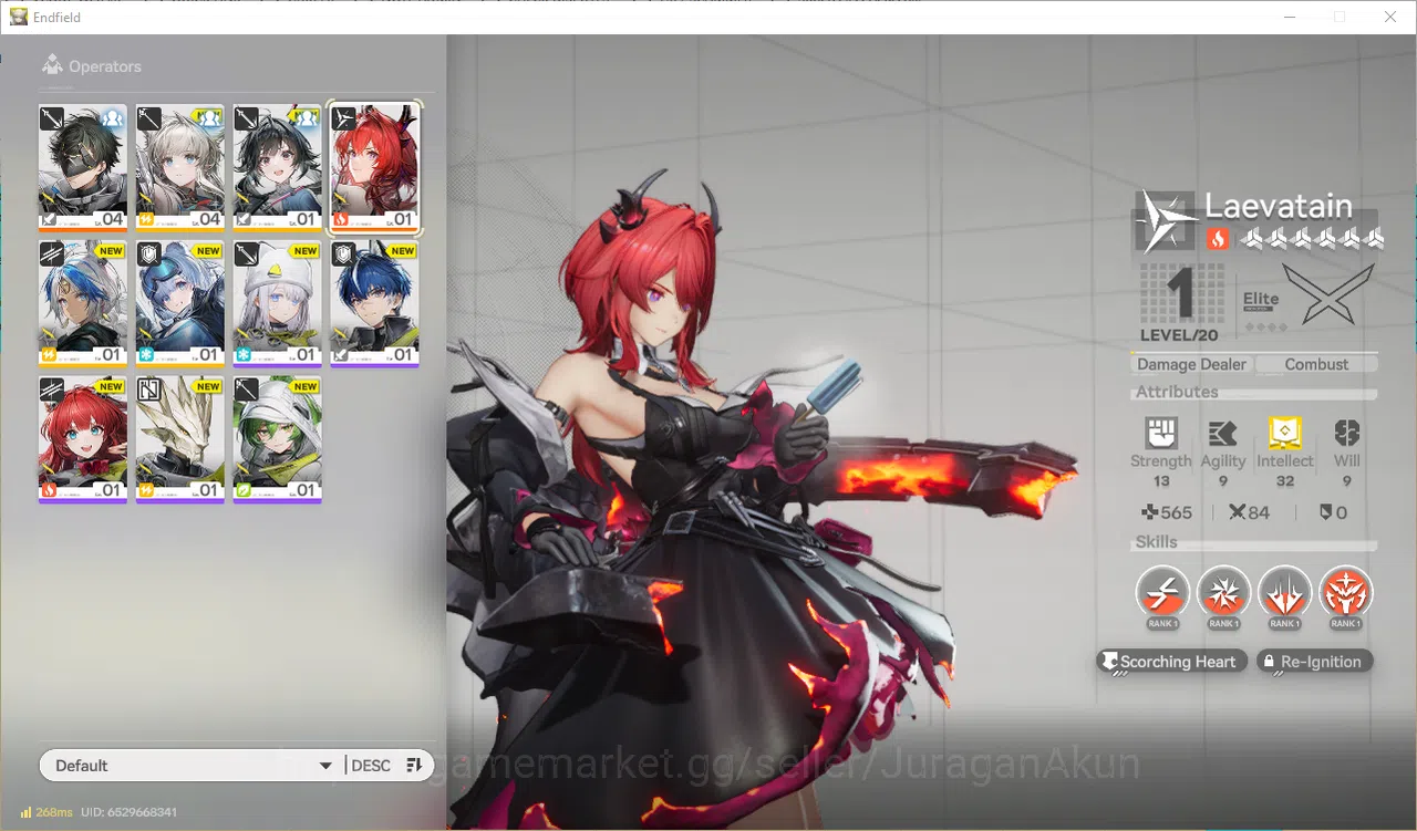 Arknights: Endfield Accounts NA/EU Lv2 Day 1| Fresh Starter Laevatain + Other Banner Untouch (2200 Oro+1xMultiBegin+20STD