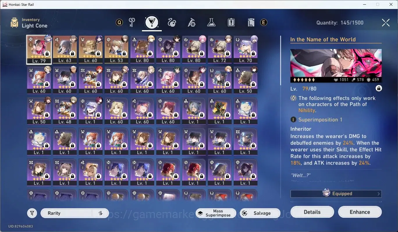 Honkai Star Rail Accounts Asia | TL64|Hysilens L80+Sign, Kafka L80+Sign, Cyr image 13