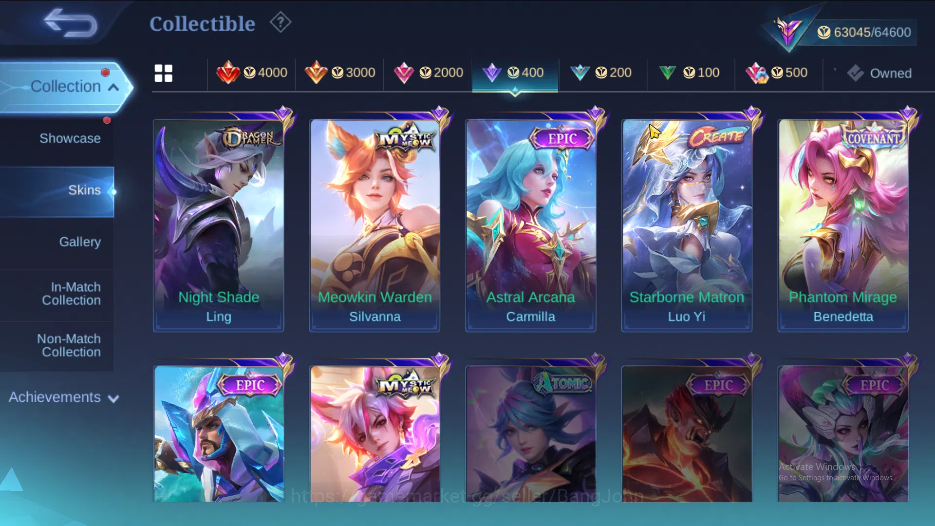 Mobile Legends: Bang Bang Accounts Hero 131 | Skin 290 | Zodiac Selena | Lightborn Fa image 14