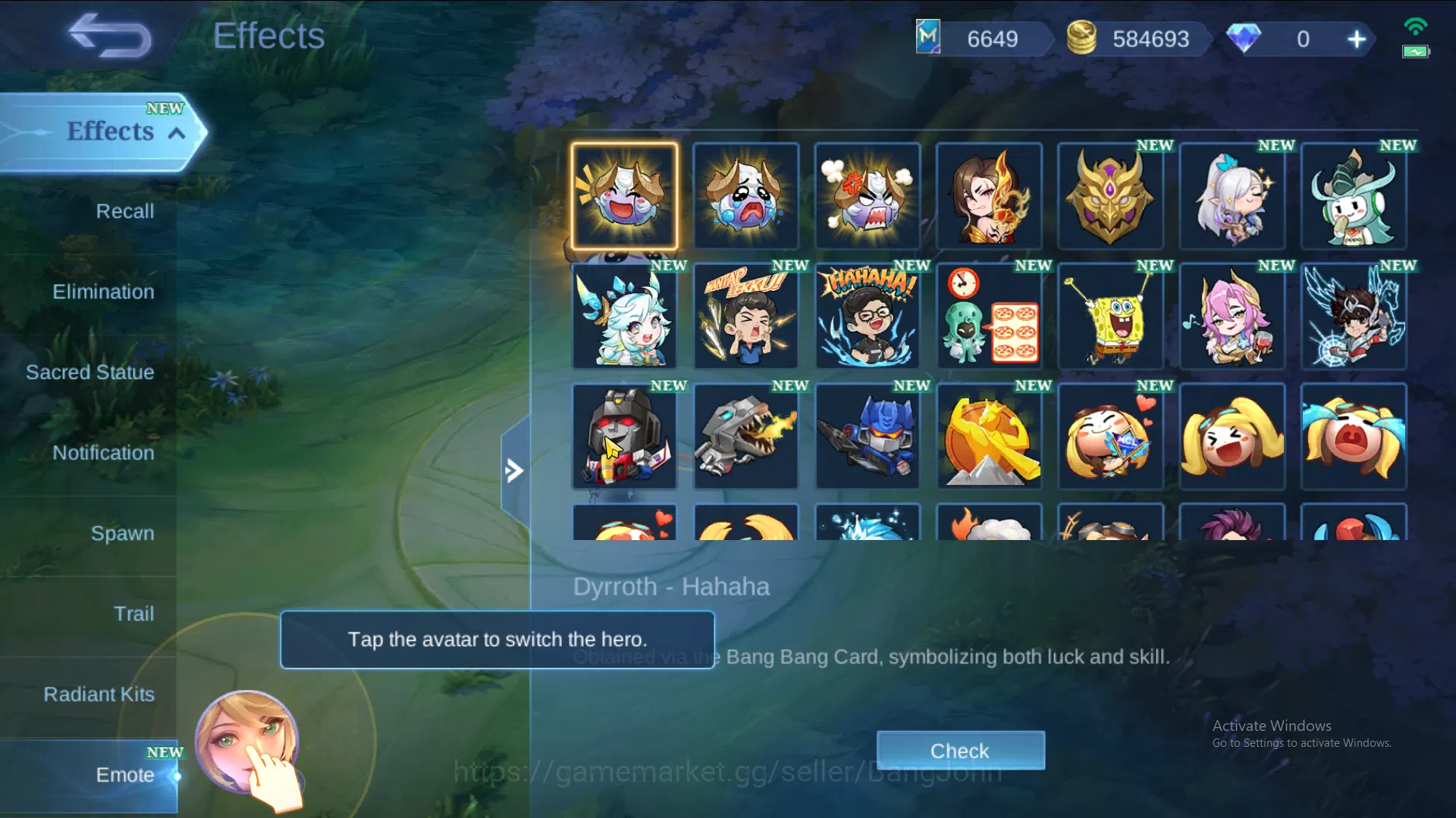 Mobile Legends: Bang Bang Accounts Hero 131 | Skin 290 | Zodiac Selena | Lightborn Fa image 4