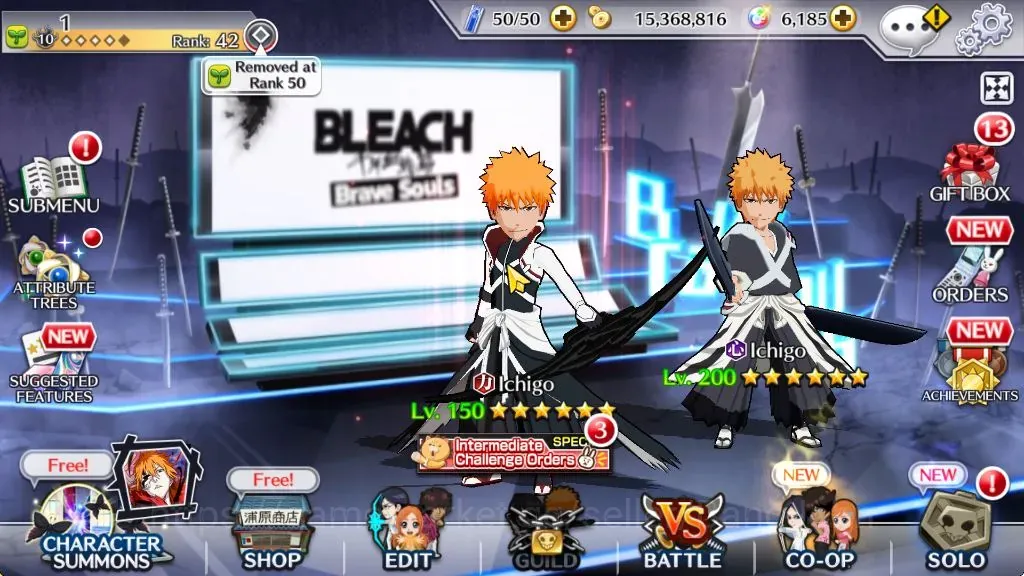 Bleach: Brave Souls Accounts Starter Global |24K BP+6K Orb|Fresh Story|Ichigo Renewed,Fierce Battle,TYBW24|Tensa 1