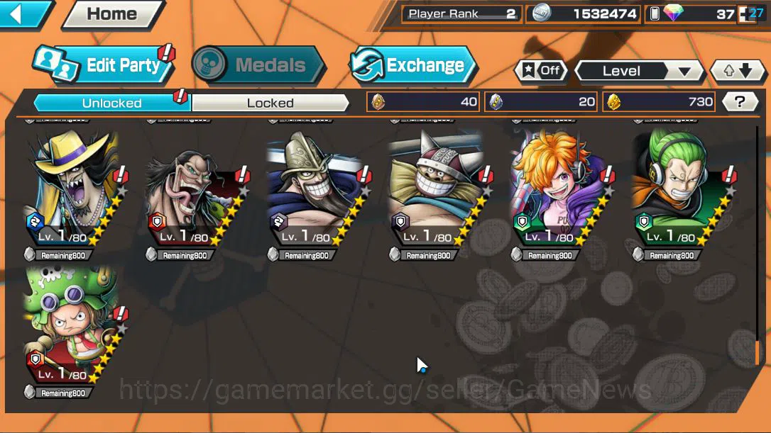 One Piece Bounty Rush Accounts Global|2EX|The Five Elders St.Ethanbaron V.Nusjuro image 14