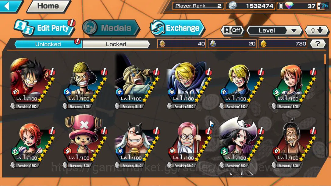 One Piece Bounty Rush Accounts Global|2EX|The Five Elders St.Ethanbaron V.Nusjuro image 4