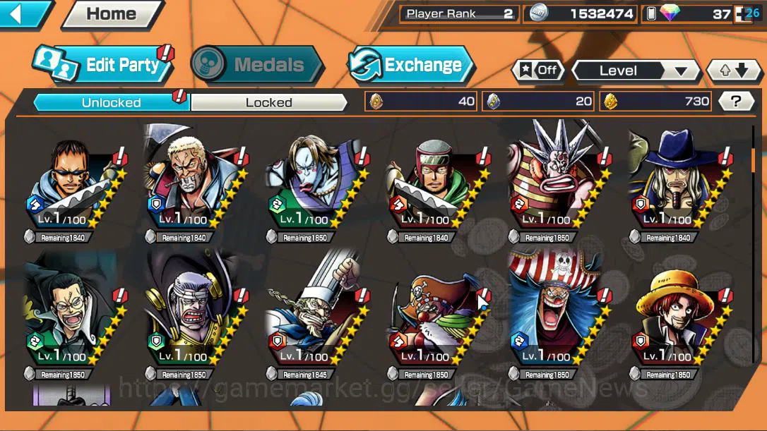 One Piece Bounty Rush Accounts Global|2EX|The Five Elders St.Ethanbaron V.Nusjuro image 5