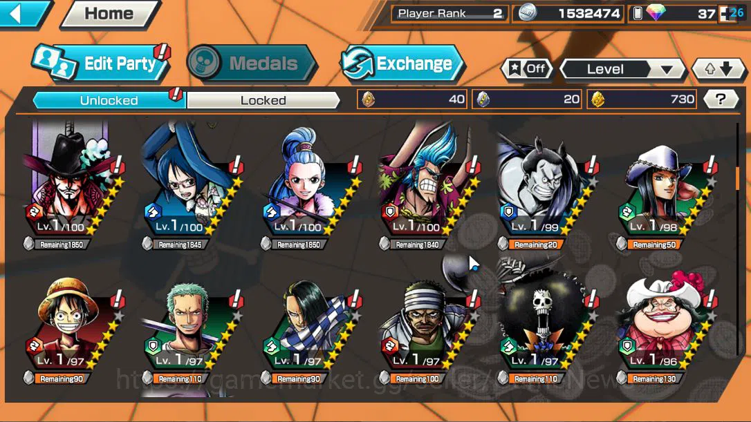 One Piece Bounty Rush Accounts Global|2EX|The Five Elders St.Ethanbaron V.Nusjuro image 6