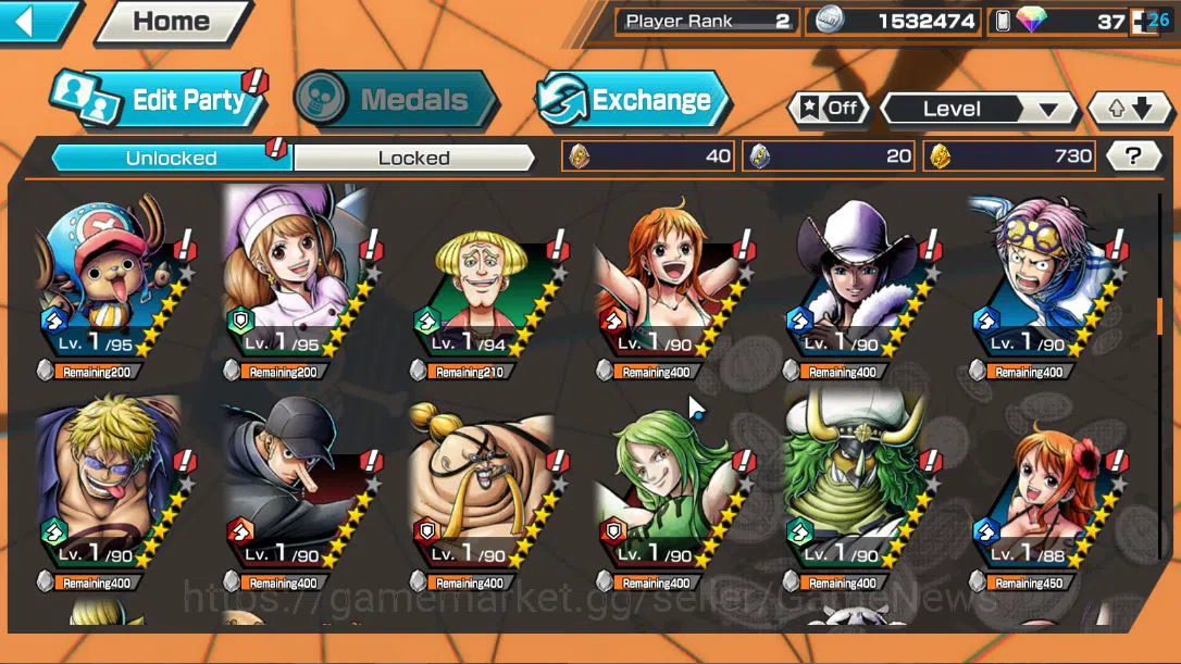 One Piece Bounty Rush Accounts Global|2EX|The Five Elders St.Ethanbaron V.Nusjuro image 7