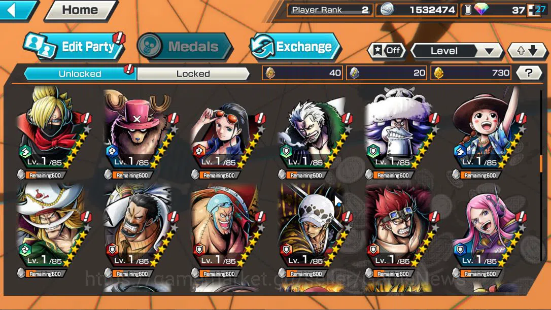 One Piece Bounty Rush Accounts Global|2EX|The Five Elders St.Ethanbaron V.Nusjuro image 8