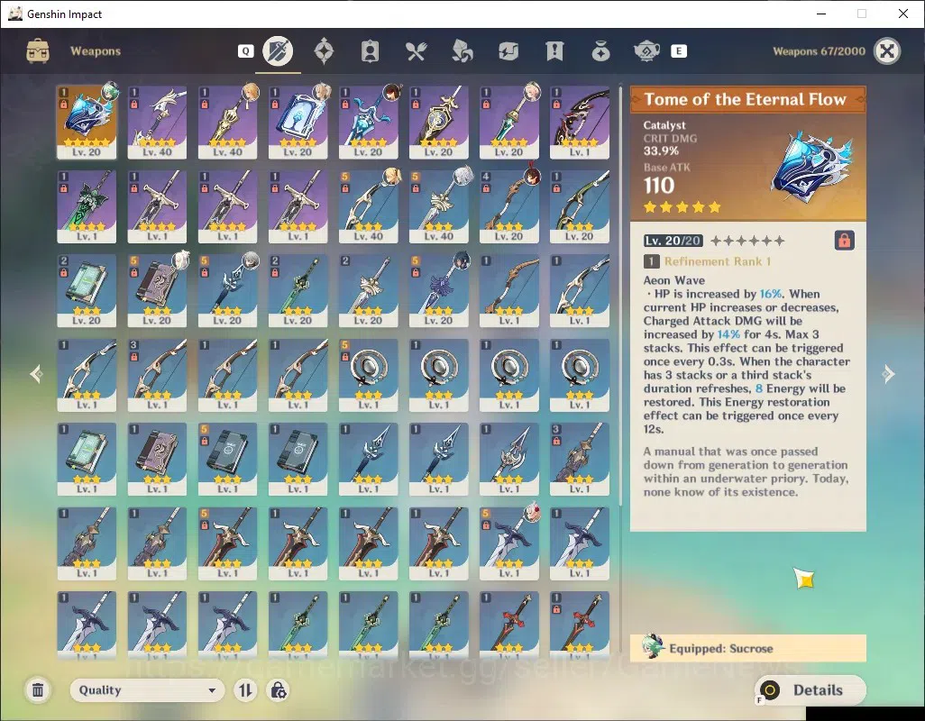 Genshin Impact Accounts Reroll ASIA|AR 23|1 Limited + 1 (*5 Weapon)| Zibai |Low Explore Map & Main Quest|1201 Primo|BD 3