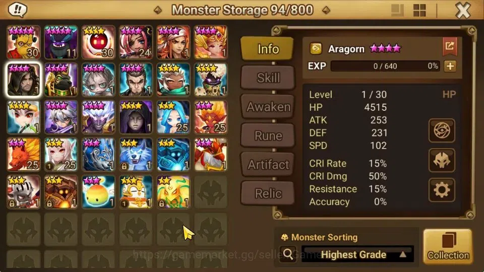 Summoners War: Sky Arena Accounts ASIA Lv100|3 LD[Maximilian,Jaara,Trinity]|63 Total image 15