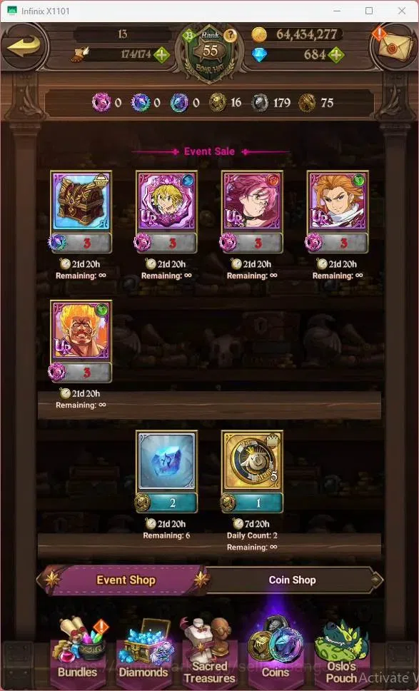 The Seven Deadly Sins: Grand Cross Accounts Global|2.54M CC|684 DM|LR Mesis2/6|UR Menor 1/6,KO image 3