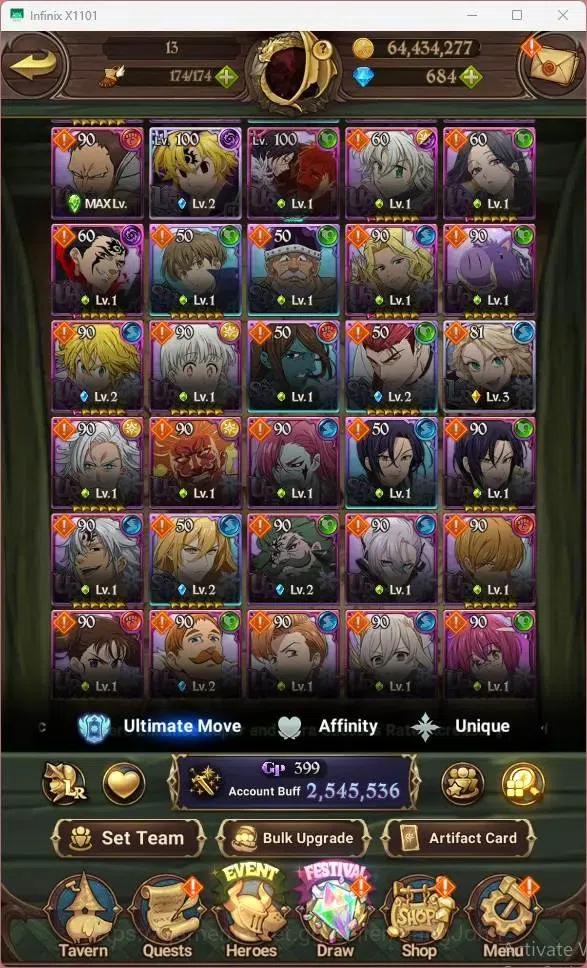 The Seven Deadly Sins: Grand Cross Accounts Global|2.54M CC|684 DM|LR Mesis2/6|UR Menor 1/6,KO image 4