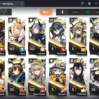 Arknights Accounts Starter Global | Lv 20 Starter | 4x6 Star Ops (SilverAsh,Hoederer,Ch'en,Thorns) | E2 Sora L80 |Main S2-12