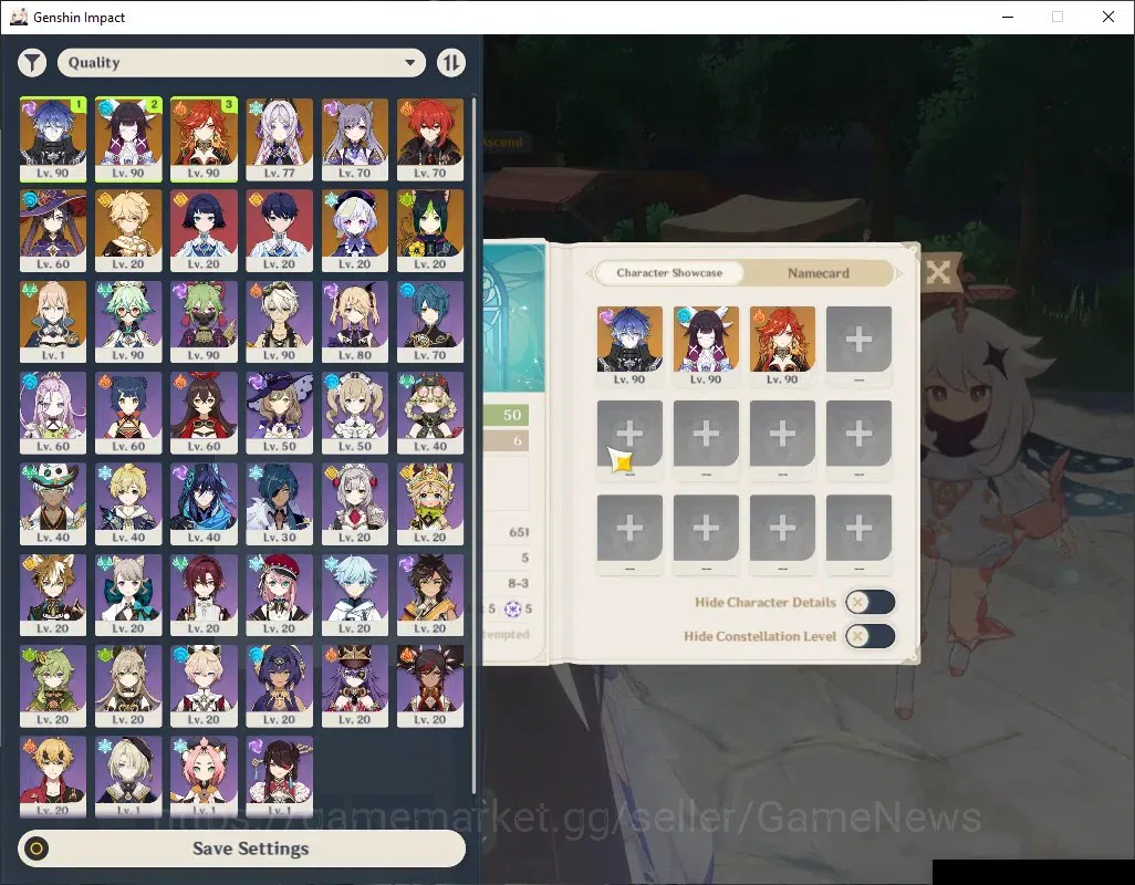 Genshin Impact Accounts Starter ASIA|AR 50|4 Limited + 3(*5Weapon)|(Flins,Mavuika)+Sign,Columbina,Citlali,|Male 1